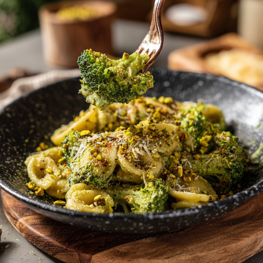 Chickpea Pasta with Broccoli Pistachio