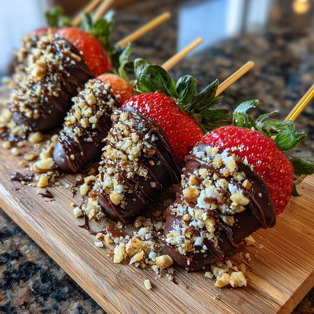 Chocolate Dipped Strawberry Kebabs