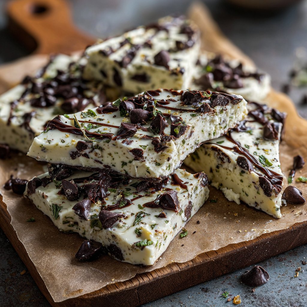 Mint Chocolate Chip Cottage Cheese Bark